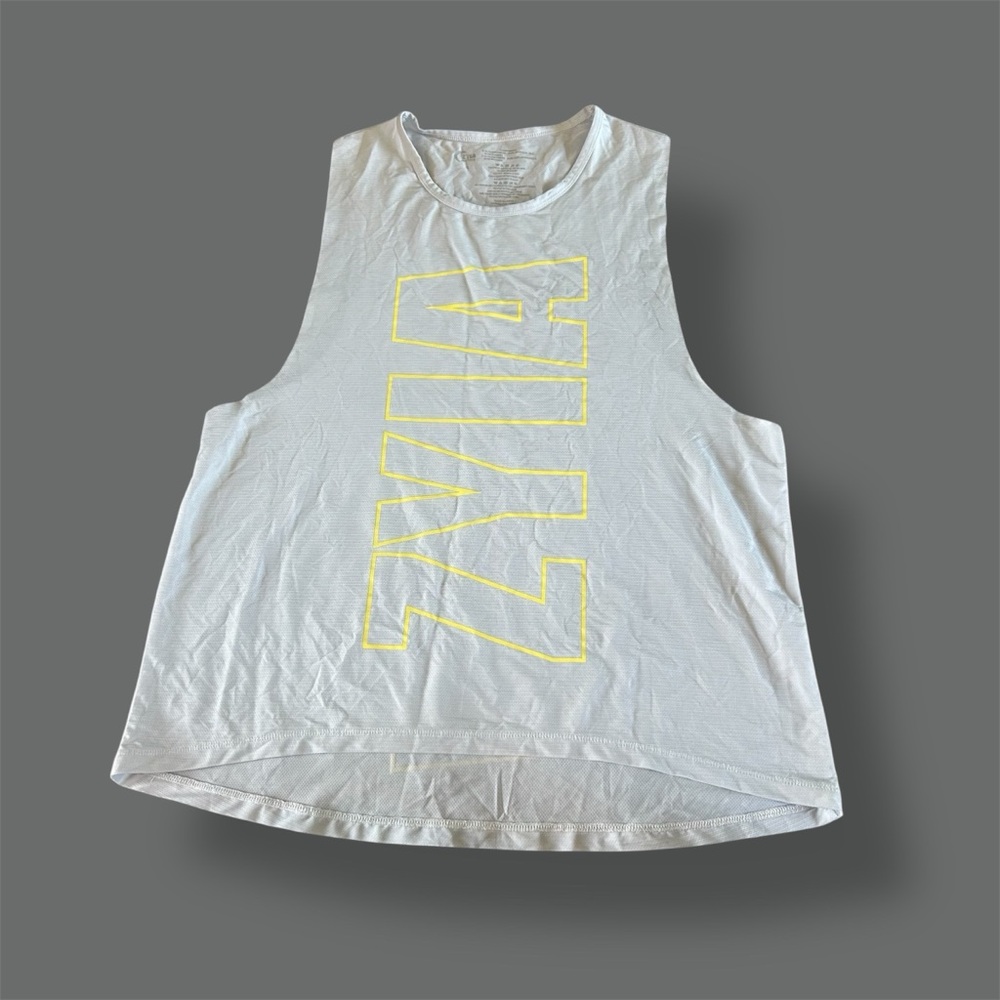 [ZYIA] Light Gray Perforated Workout Tank